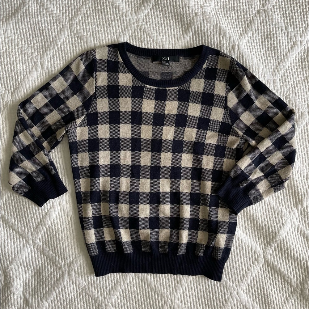 Blue Check Sweater